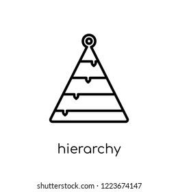 Hierarchy icon. Trendy modern flat linear vector Hierarchy icon on white background from thin line Business and analytics collection, editable outline stroke vector illustration