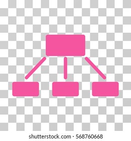 Hierarchy icon. Vector illustration style is flat iconic symbol, pink color, transparent background. Designed for web and software interfaces.