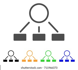 Hierarchy icon. Vector illustration style is a flat iconic hierarchy symbol with black, grey, green, blue, yellow color versions. Designed for web and software interfaces.