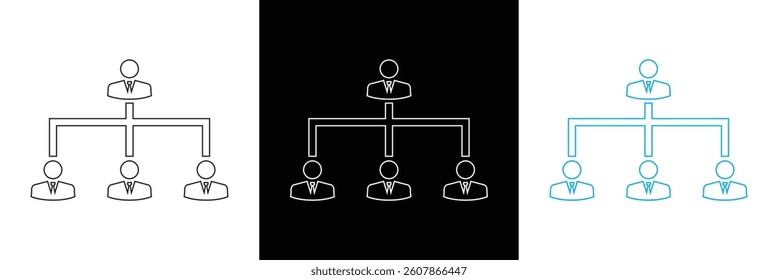Hierarchy icon.  Vector  for websites, mobile interfaces, presentations,  banner, visual branding etc. Vector illustration. isolated on white and black background. EPS 10
