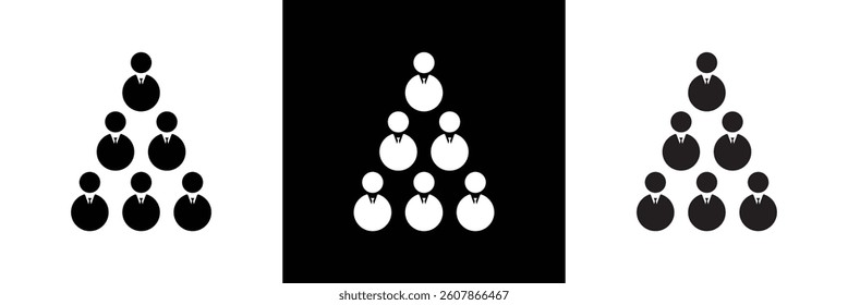 Hierarchy icon.  Vector  for websites, mobile interfaces, presentations,  banner, visual branding etc. Vector illustration. isolated on white and black background. EPS 10
