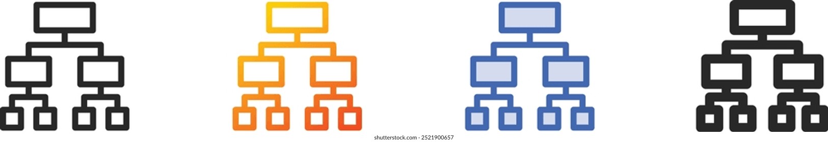 hierarchy icon.Thin Linear, Gradient, Blue Stroke and bold Style Design Isolated On White Background