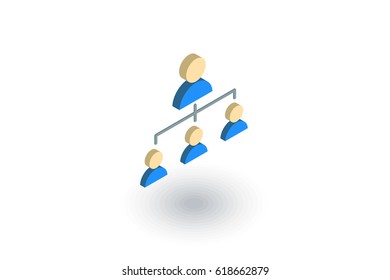 Hierarchy illustration isometric flat icon. 3d vector colorful illustration. Pictogram isolated on white background