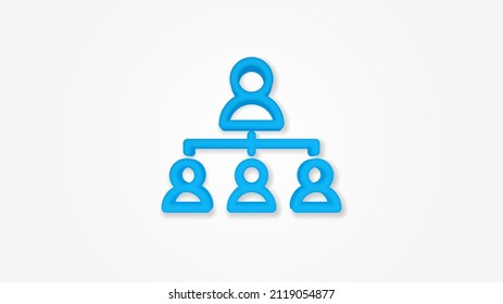 Hierarchy illustration realistic icon. 3d vector illustration. Isolated line color pictogram. Transparent shadows