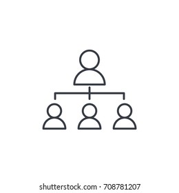 Hierarchy illustration thin line icon. Linear vector illustration. Pictogram isolated on white background