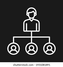 Hierarchy, leader, teamwork icon vector image. Can also be used for project management. Suitable for use on web apps, mobile apps and print media.