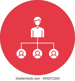 Hierarchie, Anführer, Teamwork-Symbol, Vektorbild. Kann auch für das Projektmanagement verwendet werden. Geeignet für den Einsatz in Web-Apps, mobilen Apps und Printmedien.
