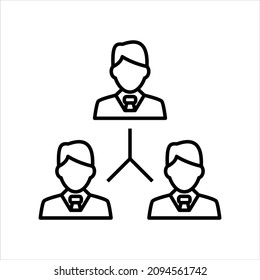 Hierarchy leadership icon vector graphic illustration