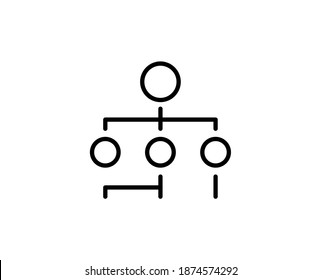 Icono de línea de jerarquía. Símbolo vectorial en estilo plano y a la moda sobre fondo blanco. Canto web para diseño.