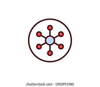 Hierarchy line icon. Vector symbol in trendy flat style on white background. Office sing for design.
