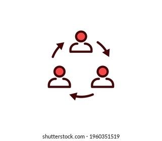 Hierarchy line icon. Vector symbol in trendy flat style on white background. Office sing for design.
