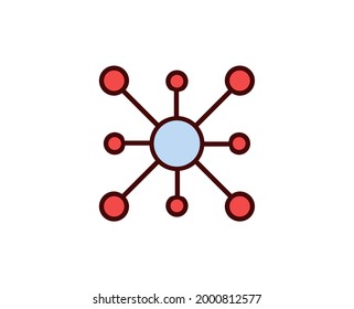 Icono de línea de jerarquía. Símbolo vectorial en estilo plano y a la moda sobre fondo blanco. Canto de Office para diseño.