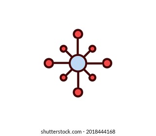 Symbol der Hierarchie. Vektorsymbol im trendigen, flachen Stil auf weißem Hintergrund. Büro singt für Design.
