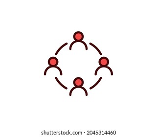 Symbol der Hierarchie. Vektorsymbol im trendigen, flachen Stil auf weißem Hintergrund. Büro singt für Design.