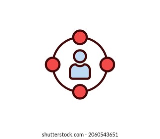 Hierarchy line icon. Vector symbol in trendy flat style on white background. Office sing for design.