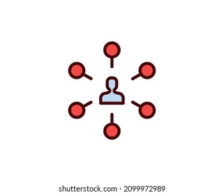 Hierarchy line icon. Vector symbol in trendy flat style on white background. Office sing for design.