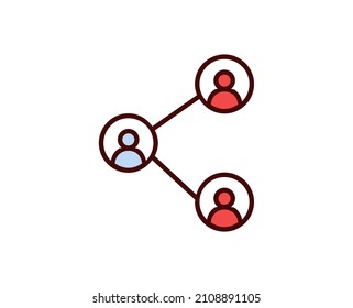 Hierarchy line icon. Vector symbol in trendy flat style on white background. Office sing for design.