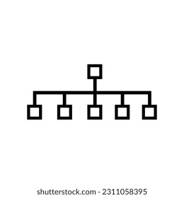Hierarchy Lineal Icon Symbol Vector. Black Outline Hierarchy Icon