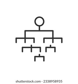 Hierarchy, linear icon. Line with editable stroke
