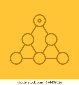 Hierarchy linear icon. Team building and structure concept. Thin line outline symbols on color background. Vector illustration