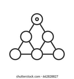 Hierarchy linear icon. Thin line illustration. Team building and structure concept contour symbol. Vector isolated outline drawing