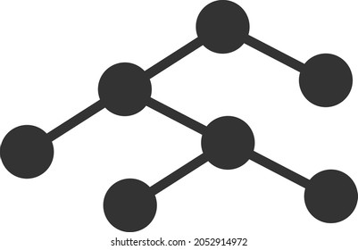 Hierarchy links icon with flat style. Isolated vector hierarchy links icon illustrations, simple style.