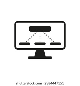 Hierarchy monitor icon. Vector illustration.