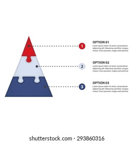 Hierarchy of Needs Pyramid, Consisting of 3 Parts - Vector Infographic, isolated on white