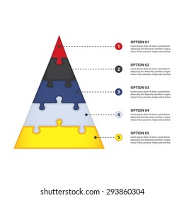 Hierarchy of Needs Pyramid, Consisting of 5 Parts - Vector Infographic, isolated on white