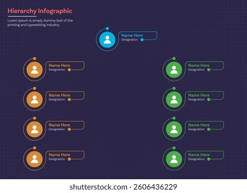 Hierarchy organization infographic chart template for easy use, completely editable!