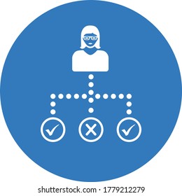 Hierarchy, organization, structure blue icon
