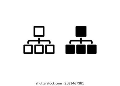 Hierarchy or organizational chart icons Vector