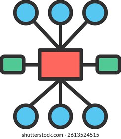 Hierarchy Outline Filled Style Icon