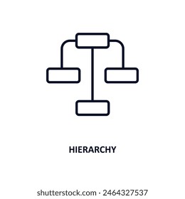 hierarchy outline icon.  Thin line icon from business and analytics collection. Editable vector isolated on white background