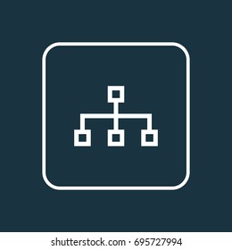 Hierarchy Outline Symbol. Premium Quality Isolated Structure Element In Trendy Style.