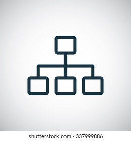 hierarchy outline, thin, flat, digital icon for web and mobile
