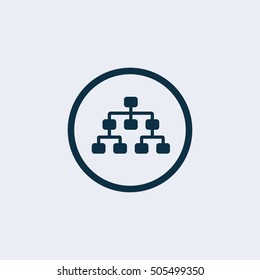 hierarchy outline, thin, flat, digital icon for web and mobile