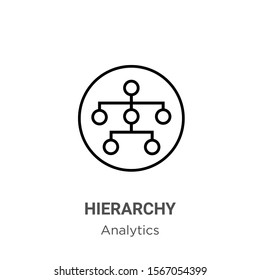 Hierarchy outline vector icon. Thin line black hierarchy icon, flat vector simple element illustration from editable business concept isolated on white background