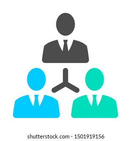 Hierarchy people management. Flat icon