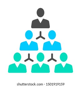 Hierarchy people management. Flat icon