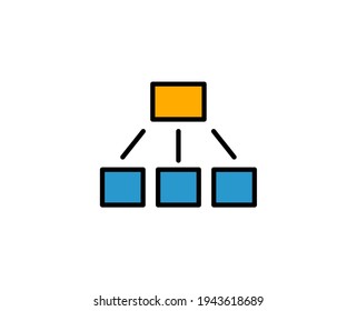Hierarchy premium line icon. Simple high quality pictogram. Modern outline style icons. Stroke vector illustration on a white background. 