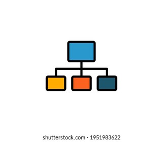 Symbol der Hierarchie-Premium-Linie. Einfaches hochwertiges Piktogramm. Moderne Kontursymbole. Schlagt Vektorgrafik auf weißem Hintergrund. 