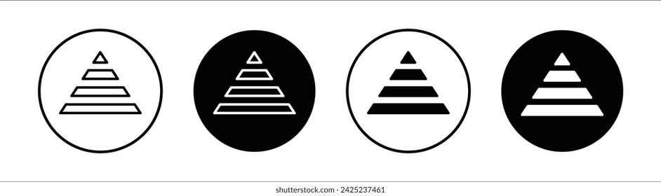 Hierarchy pyramid flat line icon set. Hierarchy pyramid Thin line illustration vector