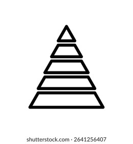 Hierarchy pyramid icon outline set sign