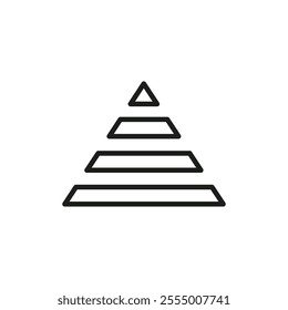 Hierarchy pyramid icon Simple thin line flat symbol
