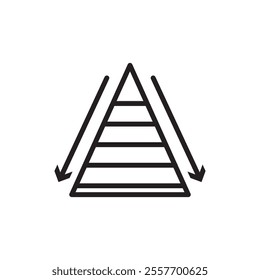 Hierarchy pyramid icon Thin line art collection