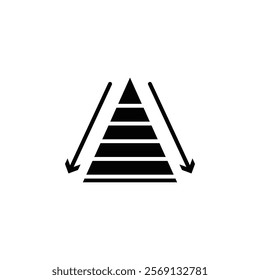 Hierarchy pyramid icon Vector flat thin line illustration