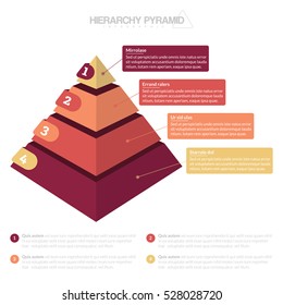 Hierarchy Pyramid Infographic 4 Stacks