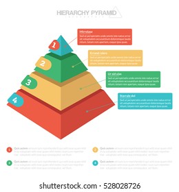 Hierarchy Pyramid Infographic 4 Stacks