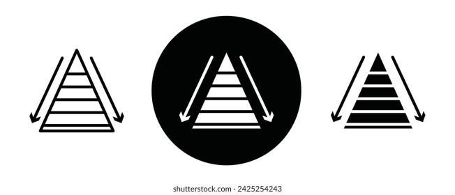 Hierarchy pyramid outline icon collection or set. Hierarchy pyramid Thin vector line art